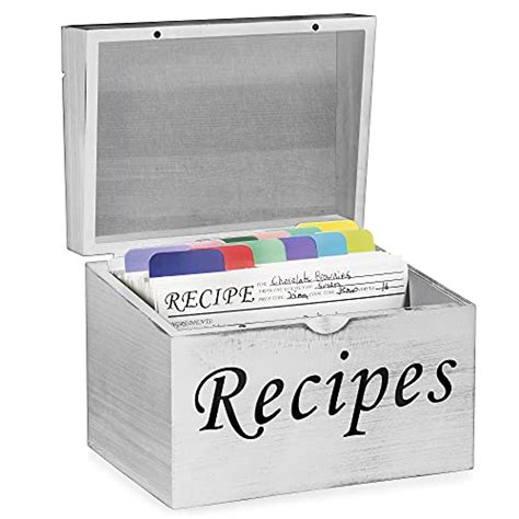Rustic Wood Recipe Box With Recipe Cards And Dividers Handcrafted