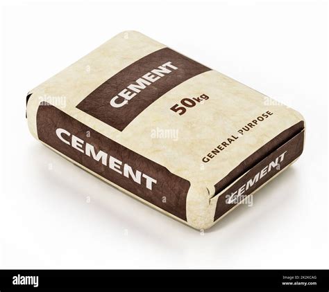 Cement Bag With Generic Package Design Isolated On White Background 3d
