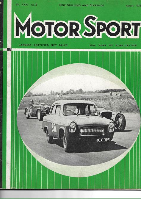 Motor Sport Magazine Vol Xxxi No 8 August 1955 N Uk