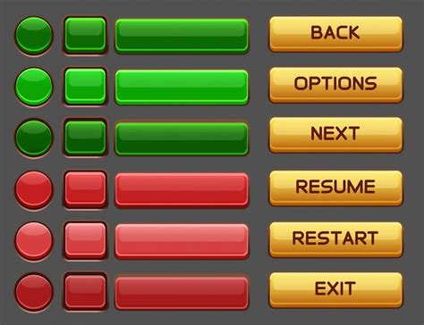 Premium Vector Game Buttons Gui Pack Pack