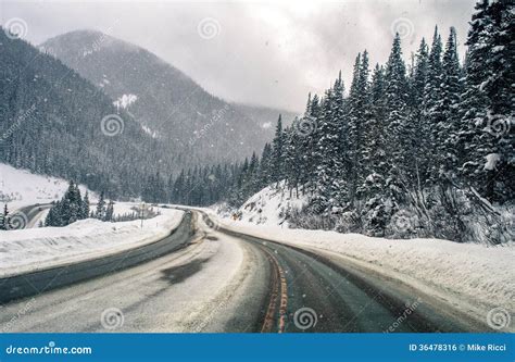 Colorado Snowy Mountain Road Royalty Free Stock Image Image 36478316