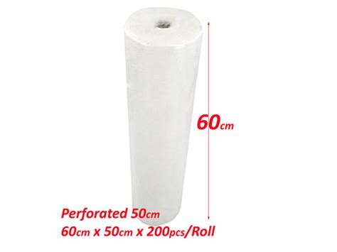18211 Disposable Bed Cover Roll 60cm X 100m Non Woven Perforated 50cm