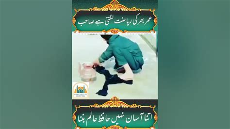 عمر بھر کی ریاضت لگتی ہے صاحب۔ اتنا آسان نہیں حافظ عالم بننا Youtube