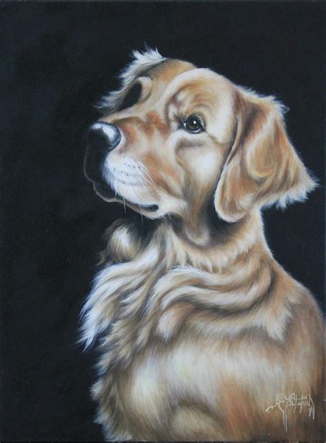 Golden Retriever Dog Portrait Painting By Catalina Diaz Fine Art America