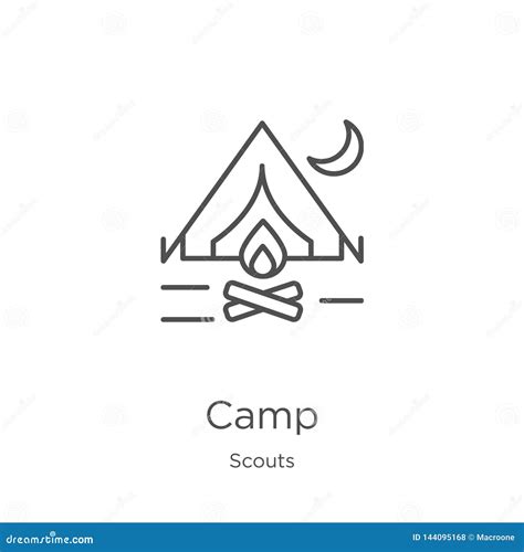 Camp Icon Vector From Scouts Collection Thin Line Camp Outline Icon