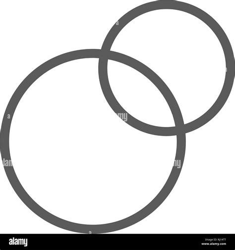 Pie Chart Intersecting Circles Venn Diagram Line Icon Stock Vector