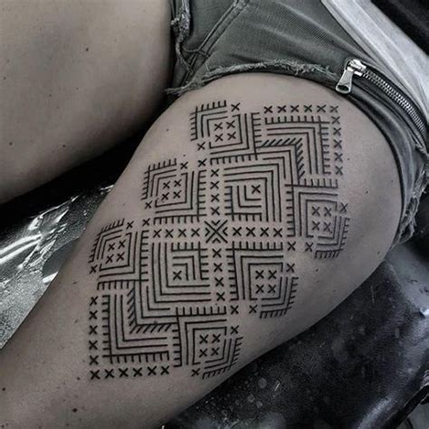 Https://tommynaija.com/tattoo/geometric Thigh Tattoo Designs