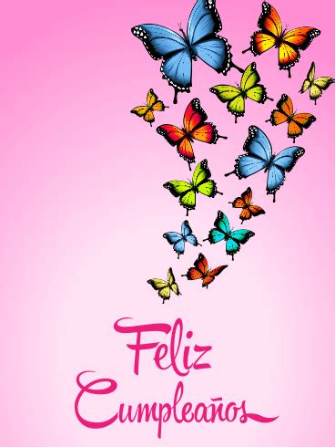 Que dios te bendiga en tu cumpleaños que dios te bendiga en tu cumpleaños. Butterfly Happy Birthday Card in Spanish - Feliz ...