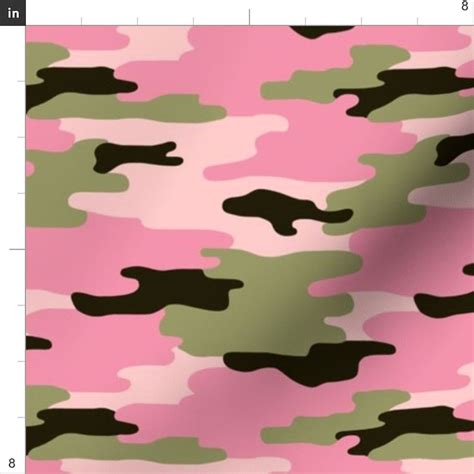 Pink Camouflage Fabric Sweet Pink Camo By Twix Pink Green Etsy