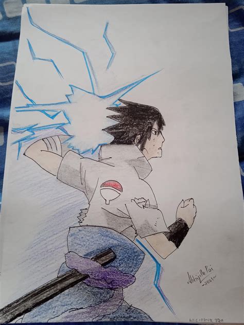 Sasuke By Me Color Pencils 2021 Ranimesketch
