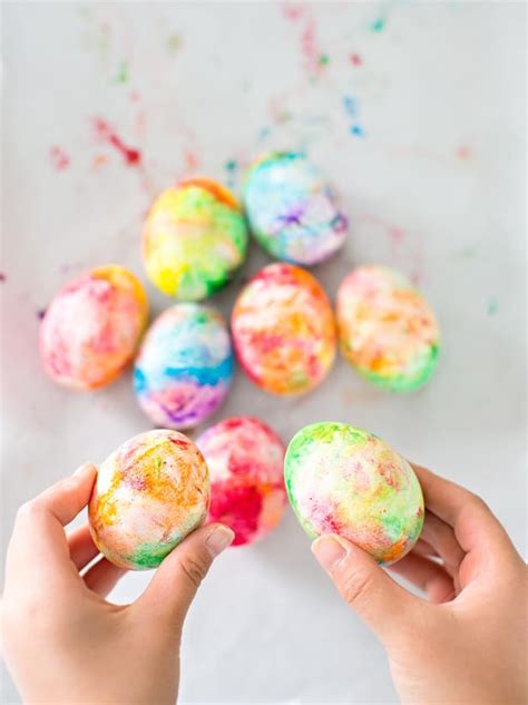 Hello Wonderful Rainbow Shaving Cream Marbled Easter Eggs