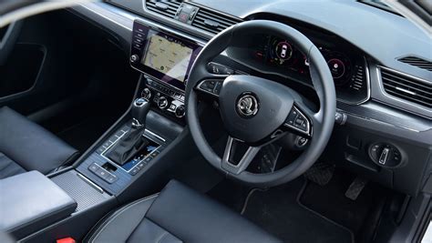 skoda superb hybrid interior dashboard comfort drivingelectric