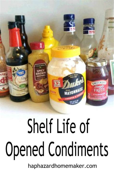 Canned food shelf life after opening. Shelf Life of Opened Condiments | Food shelf life, Food ...