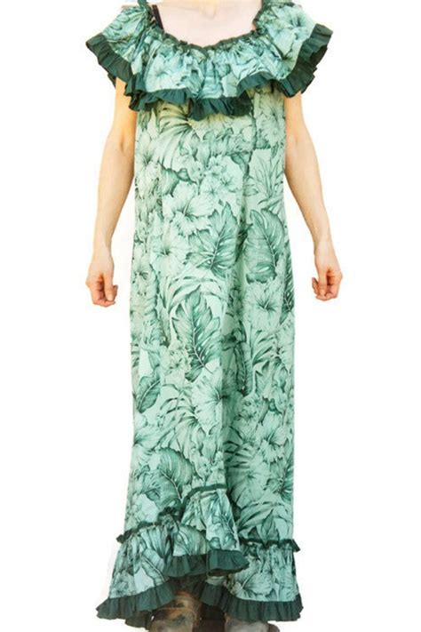 Vintage 80s 90s Hawaiian Tropical Print Maxi Dresslarge Size Etsy