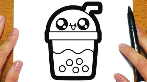 How To Draw A Kawaii Bubble Tea Drawings To Draw