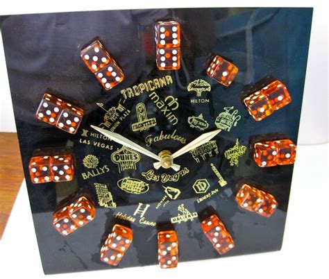 Vintage Las Vegas Clock With Dice Numbers