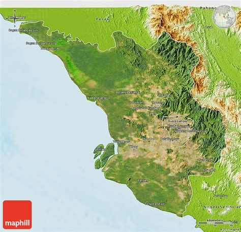 Zoek lokale bedrijven, bekijk kaarten en vind routebeschrijvingen in google maps. Satellite 3D Map of Selangor, physical outside