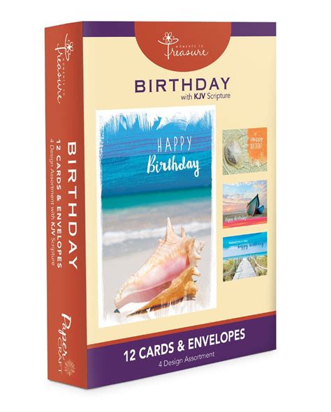 Assorted 12 Pack Religious Boxed Birthday Cards Bulk With Kjv Scripture
