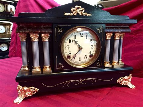 Antique Sessions Mantle Clock With 8 Columns Original Dial And