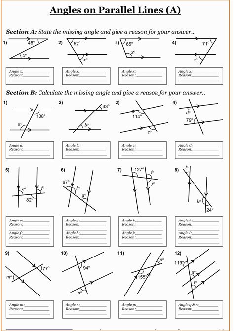 Angles Formed By Transversals Worksheet Answers Gina Wilson Angleworksheets Com