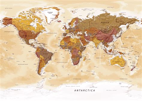 Mapa De An Aesthetic Political Map Of The World ǀ Mapas De Ciudades Y