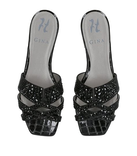 Womens Gina Black Embellished Beaux Sandals Harrods Uk