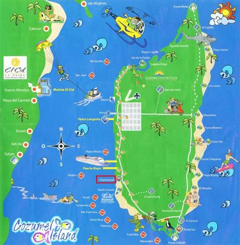 Large Cozumel Maps For Free Download And Print High Resolution And Detailed Maps Cozumel Map