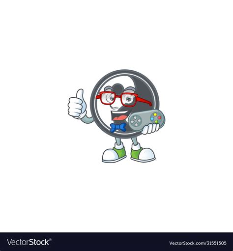 Smiley Gamer Yin Yang Cartoon Mascot Style Vector Image