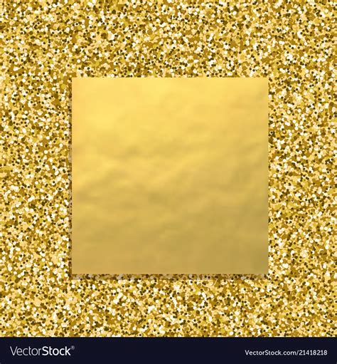 Glitter Golden Background With Square Gold Banner Vector Image
