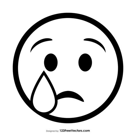 Crying Smiley Outline Emoji Coloring Pages Funny Cartoon Faces Smiley Images And Photos Finder