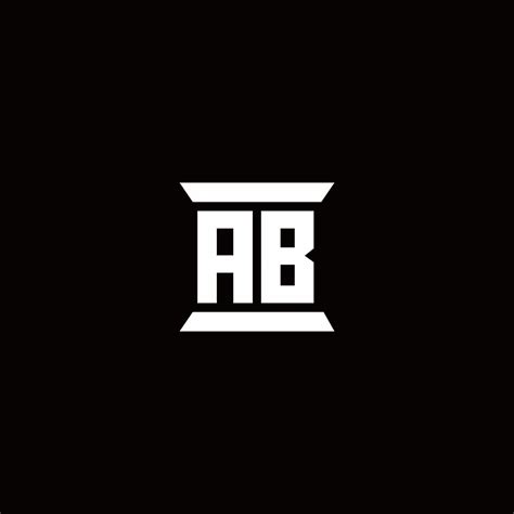 Ab Logo Monogram With Pillar Shape Designs Template 2963738 Vector Art