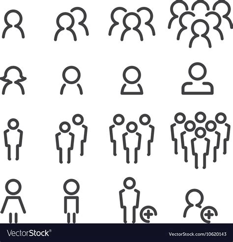 People Line Icon Set Royalty Free Vector Image