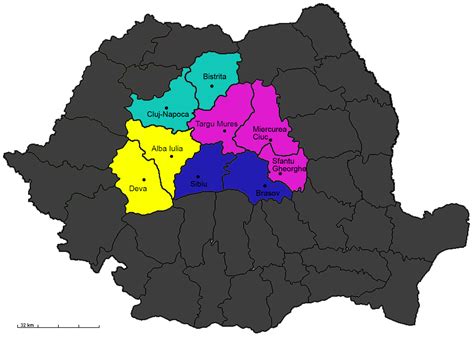 Transylvania Districts Map