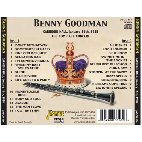 Benny Goodman The Complete Benny Goodman Carnegie Hall Concert 1938