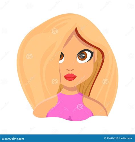 Girl With Blonde Hair On Avatar Stock Vector Illustration Of Blonde