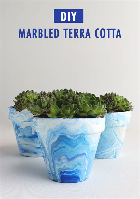 Diy Marbled Terra Cotta Pots Alana Jones Mann