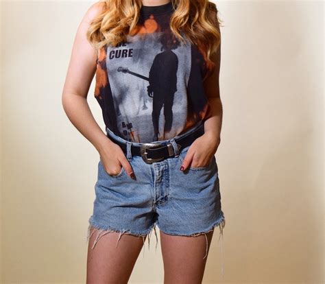 The Cure Boys Dont Cry One Of A Kind Acid Washed Cropped Muscle Tank