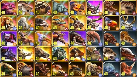 All Evolutions All Cenozoic Max Lv 40 Pvp Battle Max Full Jurassic World The Game Youtube