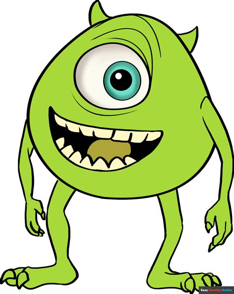 How To Draw Mike Wazowski From Monsters Inc Really Easy Drawing Tutorial