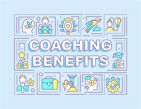 Coaching Benefits Word Concepts Blue Banner Stock Vector Illustration