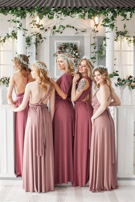 Dusty Rose Bridesmaid Dress Infinity Dress Floor Length Maxi Vestidos