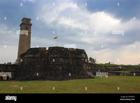 Old Clock Tower At Galle Dutch Fort 17th Centurys Ruined Dutch Castle