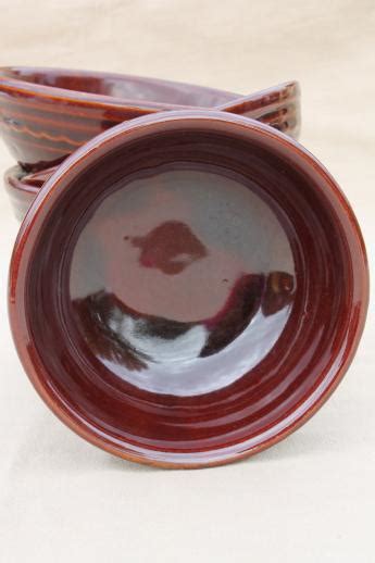 Vintage Marcrest Daisy Dot Stoneware Pottery Soup Or Cereal Bowls Set