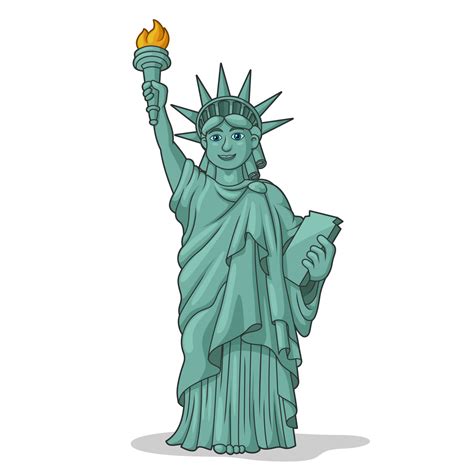 Statue Of Liberty Cartoon Building And Landmarks Of The World