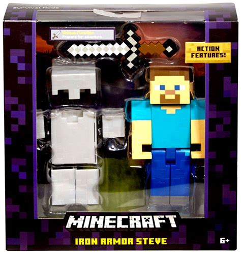 Minecraft Survival Mode Iron Armor Steve 5 Action Figure Mattel Toys Toywiz