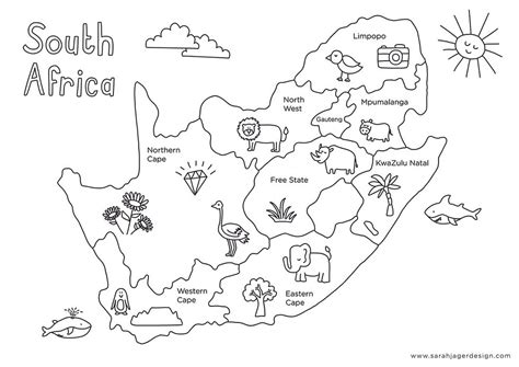 South African Provinces Colouring Page