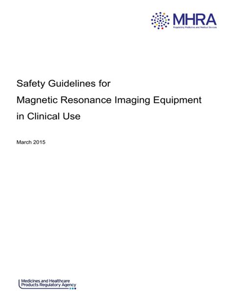 Safety Guidelines For Magnetic Resonance Imaging