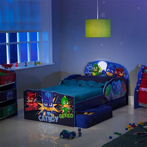 Pj Masks Toddler Junior Bed With Underbed Storage Drawers Kids Foam