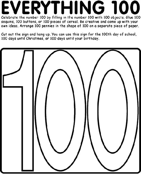 A Coloring Page With The Words Everything 100 On It And An Image Of A
