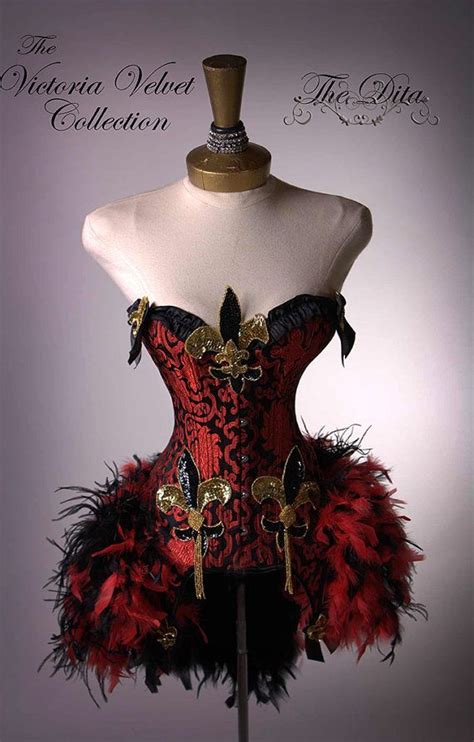 The Mardi Gras Victoria Velvet Dita Iii Burlesque Feather Corset Costume Small Medium 32 34